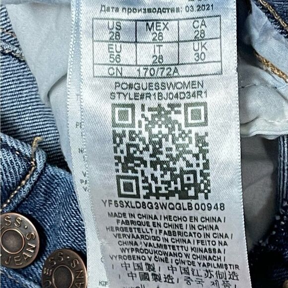 GUESS Mid Rise Skinny Button Fly Denim Women’s SZ 28 Jeans Stretch Distressed - Picture 7 of 8